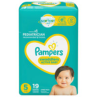 Pampers Diapers, 5 (27+ lb), Jumbo Pack, 19 Each