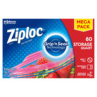 Ziploc Seal Top Bags, Storage, Quart, Mega Pack, 80 Each