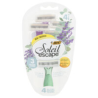 BiC Soleil Escape Razors, Lavender & Eucalyptus Scented, 3 Blades, 4 Each