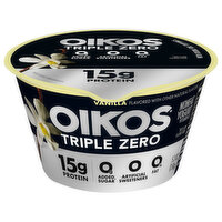 Oikos Triple Zero Yogurt, Nonfat, Vanilla, 5.3 Ounce