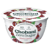 Chobani Yogurt, Zero Sugar, Black Cherry Flavor, 5.3 Ounce