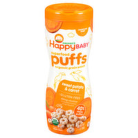 HappyBaby Organics Puffs, Sweet Potato & Carrot, Crawling Baby, 2.1 Ounce