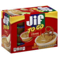 Jif To Go Peanut Butter, Creamy, 8 Each