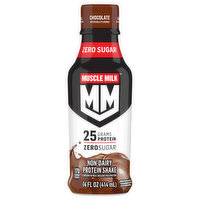 Muscle Milk Protein Shake, Non-Dairy, Zero Sugar, Chocolate, 14 Fluid ounce