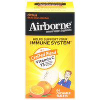 Airborne Immune Support Supplement, Citrus, Chewable Tablets, 64 Each