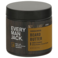 Every Man Jack Beard Butter, Sandalwood, Style, 4 Ounce