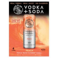 White Claw Spirits Vodka + Soda, Peach, 4 Each
