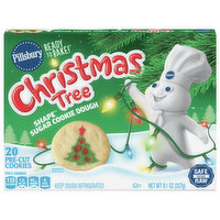 Pillsbury Ready to Bake! Sugar Cookie Dough, Pre-Cut, Christmas Tree Shape, 20 Each