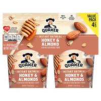 Quaker Oatmeal, Instant, Honey & Almond, Value Pack, 4 Each