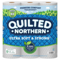 Quilted Northern Bathroom Tissue, Unscented, Mega Roll, 2-Ply, 12 Each
