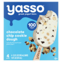 Yasso Yogurt Bars, Greek, Chocolate Chip Cookie Dough, 4 Pack, 4 Each