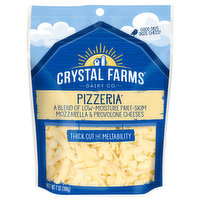 Crystal Farms Cheese, Thick Cut, Pizzeria, 7 Ounce