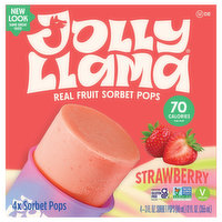 Jolly Llama Sorbet Pops, Strawberry, 4 Each