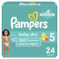 Pampers Baby Dry Baby Dry Diapers Size 5 24 Count, 24 Each