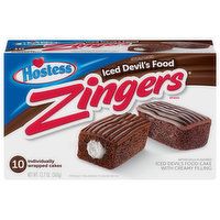 Hostess Zingers Cake, Iced Devil's Food, 10 Each