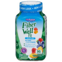 Vitafusion Fiber Well Fit, Sugar Free, Natural Peach, Raspberry & Berry Flavor, Gummies, 90 Each