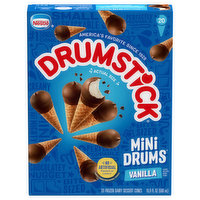 Drumstick Mini Drums Frozen Dairy Dessert Cones, Vanilla, 20 Each