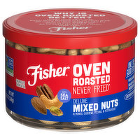 Fisher Oven Roasted Never Fried Mixed Nuts, Deluxe, 8.75 Ounce