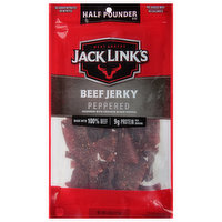Jack Link's Beef Jerky, Peppered, Half Pounder, 8 Ounce