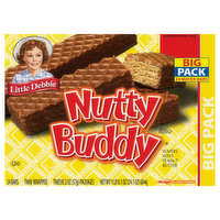 Little Debbie Nutty Buddy Wafers, with Peanut Butter, Nutty Buddy, Twin Wrapped, Big Pack, 24 Each