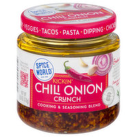 Spice World Cooking & Seasoning Blend, Kickin' Chili Onion Crunch, 6 Ounce