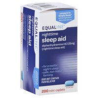 Equaline Sleep Aid, Nighttime, 25 mg, Mini Caplets, 200 Each