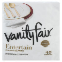 Vanity Fair Classic Napkins, Entertain, 3-Ply, 40 Each