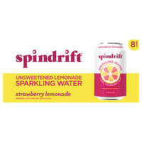 Spindrift Sparkling Water, Unsweetened, Strawberry Lemonade, 8 Each