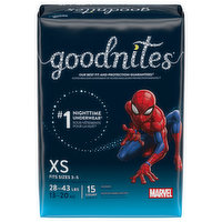 GoodNites Underwear, Nighttime, Marvel, XS (28-43 lbs), Boys, 15 Each