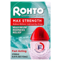 Rohto Cooling Eye Drops, Max Strength, Fast Acting, Sterile, 0.4 Fluid ounce