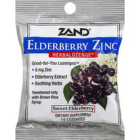Zand Herbalozenge Lozenges, Elderberry Zinc, Black Elderberry Flavor, 15 Each