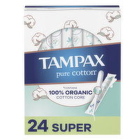 Tampax Pure Cotton Tampax Pure Cotton Tampons, Super, 24 Ct,, 24 Each