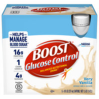 Boost Balanced Nutritional Drink, Glucose Control, Very Vanilla, 6 Each