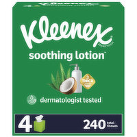 Kleenex Soothing Lotion Tissues, 3-Ply, 4 Each