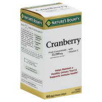 Nature's Bounty Cranberry, with Vitamin C, Rapid Release Softgels, 60 Each