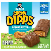 Quaker Chewy Dipps Granola Bars, Peanut Butter, 6 Each