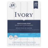Ivory Bar Soap, Gentle, Original Scent, 10 Each
