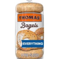 Thomas' Everything Pre-sliced Bagels, 6  count, 20 oz, 6 Each