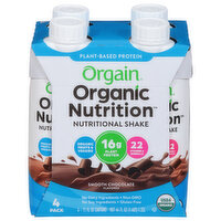 Orgain Organic Nutrition Nutritional Shake, Smooth Chocolate Flavored, 4 Pack, 4 Each