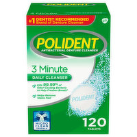 Polident Denture Cleanser, Antibacterial, Tablets, 120 Each