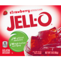 Jell-o Gelatin Dessert, Strawberry, 3 Ounce