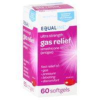 Equaline Gas Relief, Ultra Strength, 180 mg, Softgels, 60 Each