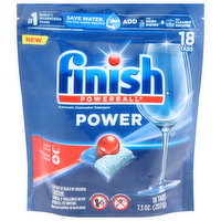 Finish Powerball Dishwasher Detergent, Automatic, Power, 18 Each