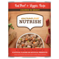 Rachael Ray Nutrish Food for Dogs, Natural, Real Beef & Veggies Recipe, Chunks in Gravy, Adult, 13 Ounce