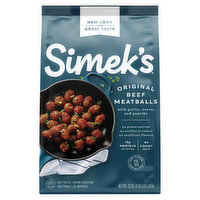 Simek's Meatballs, Beef, Original, 22 Ounce