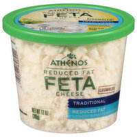 Athenos Cheese, Reduced Fat, Feta, Traditional, Crumbled, 12 Ounce