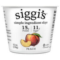 Siggi's Yogurt, Nonfat, Peach, 5.3 Ounce