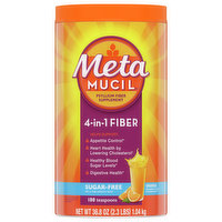 Metamucil Fiber Powder, Sugar-Free, 4-in-1, Orange, 36.8 Ounce