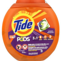 Tide Detergent, 3 in 1, Spring Meadow, 72 Each