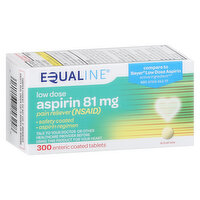 Equaline Pain Reliever (NSAID), Aspirin, Low Dose, 81 mg, Tablets, 300 Each